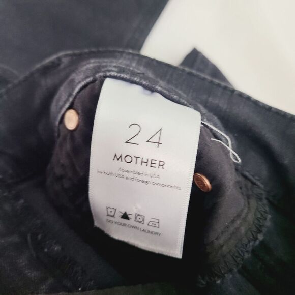 MOTHER The Mid Rise Dazzler Ankle Jeans 24 Black Not Guilty Stretch Pocket Denim - Picture 7 of 10